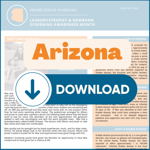 2023 Hoja Informativa de Pruebas de Detección en los Recién Nacidos para la enfermedad de Krabbe en Arizona