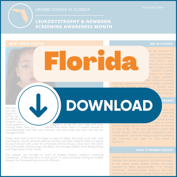 2023 Hoja Informativa de Pruebas de Detección en los Recién Nacidos para la enfermedad de Krabbe en la Florida