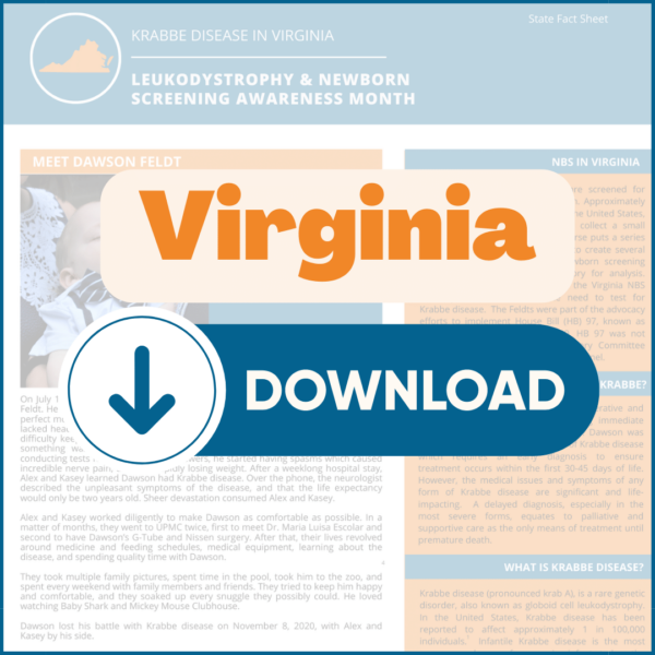 2023 Hoja Informativa de Pruebas de Detección en los Recién Nacidos para la enfermedad de Krabbe en Virginia