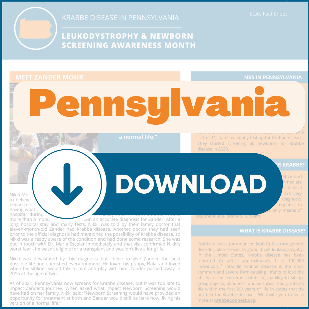 2023-07-08 2023 Hoja Informativa de Pruebas de Detección en los Recién Nacidos para la enfermedad de Krabbe en Pensilvania