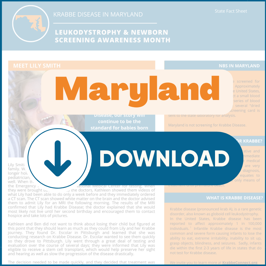 2023-14-08 Hoja Informativa de Pruebas de Detección en los Recién Nacidos para la enfermedad de Krabbe en Maryland