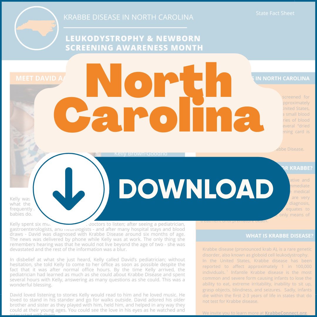 2023 Hoja Informativa de Pruebas de Detección en los Recién Nacidos para la enfermedad de Krabbe en Carolina del Norte